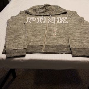 Grey and white hoodie